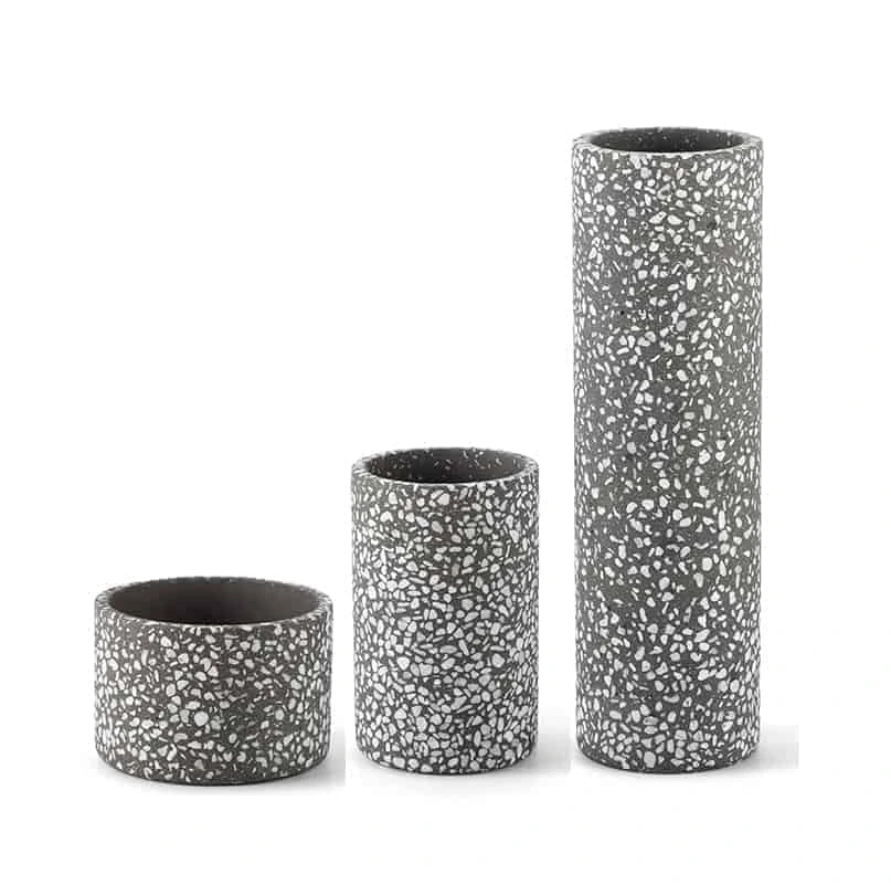 Black terrazzo vase