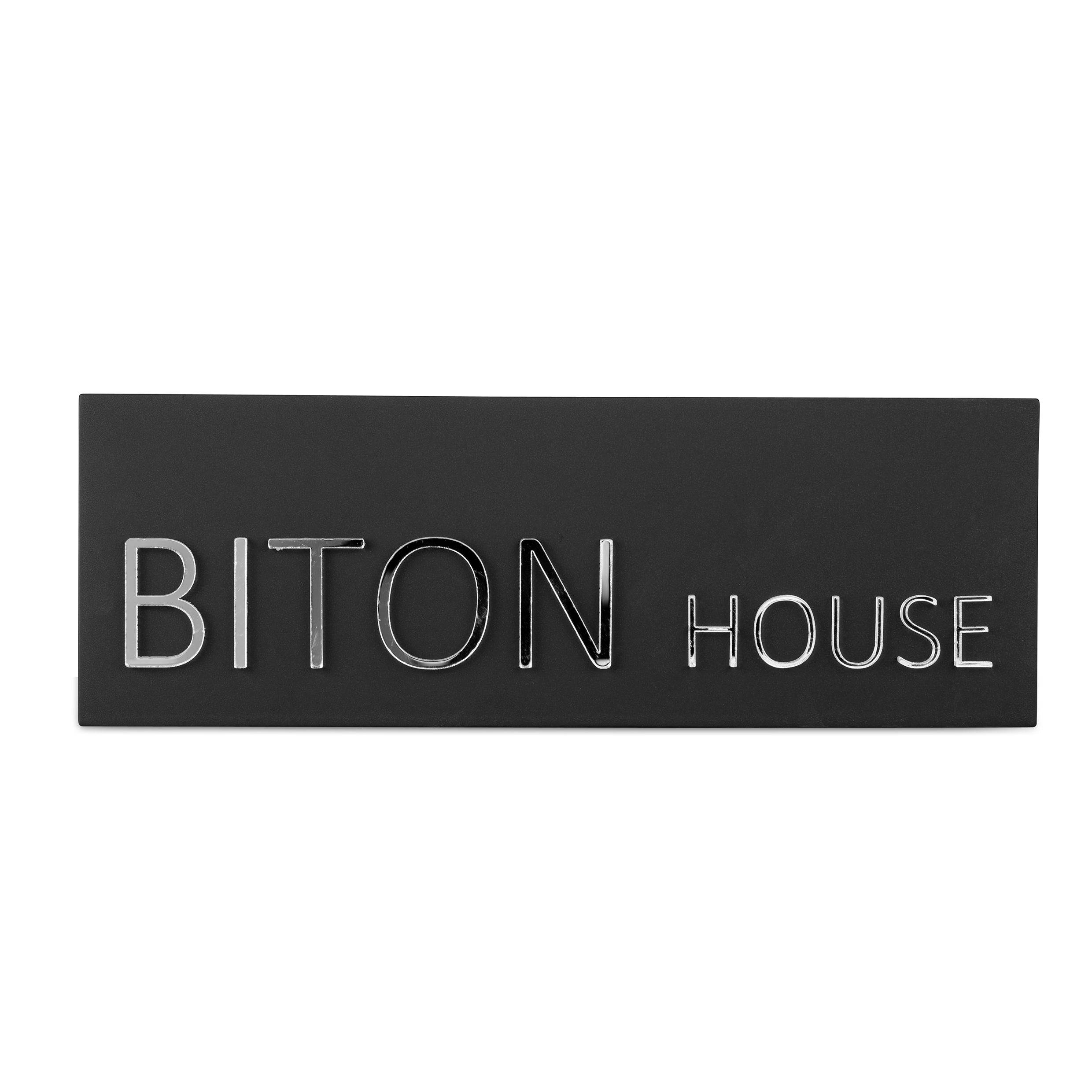 שלט לדלת | בטון שחור + אותיות אקריליק