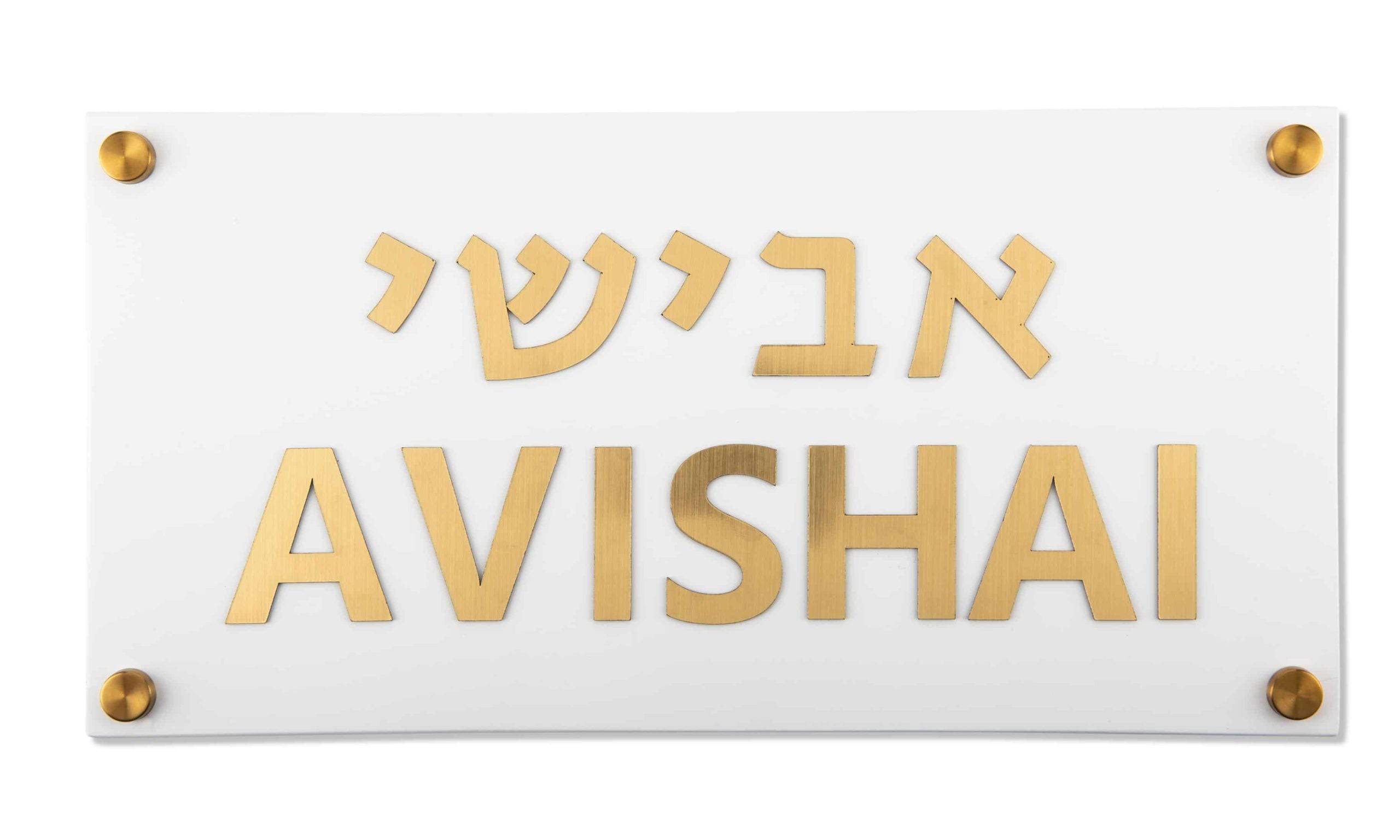 שלט מודרני| CUSTOM MADE | L | לבן