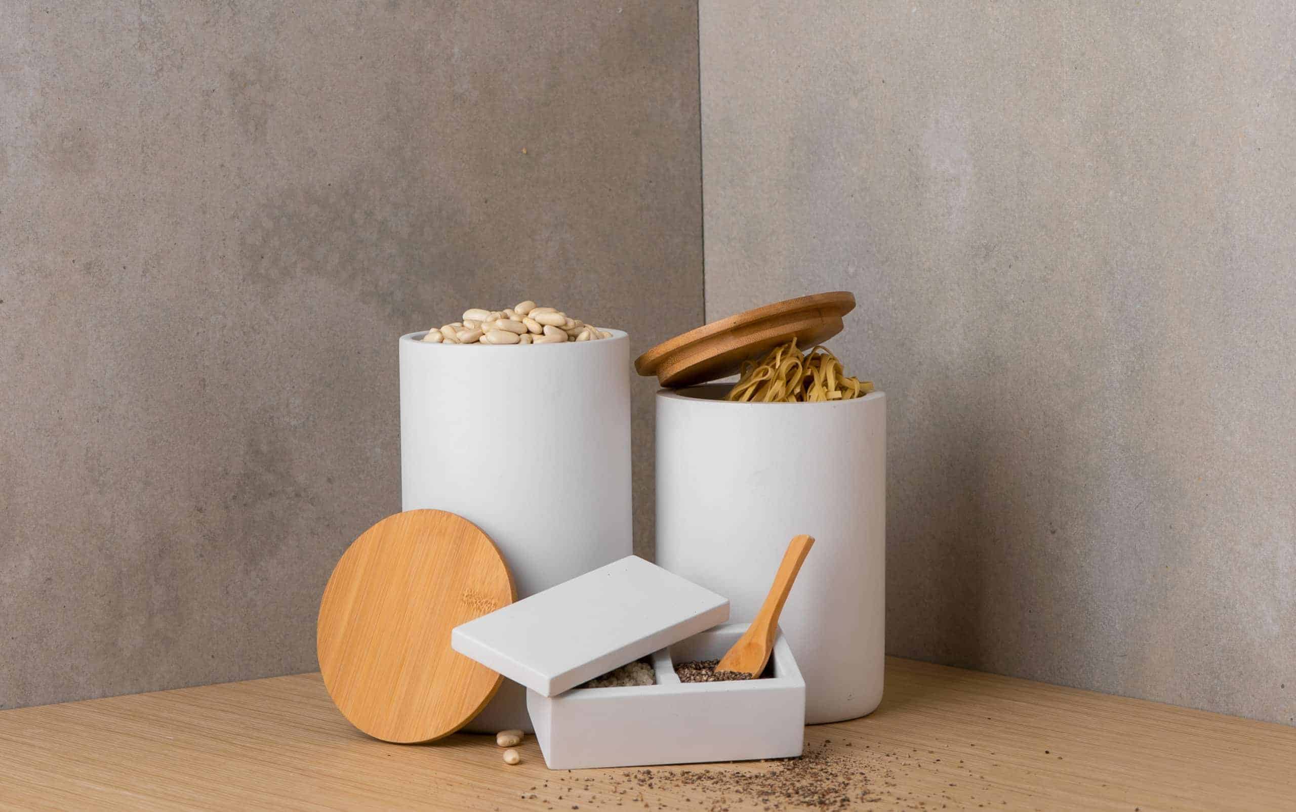 סט מלח פלפל-לבן