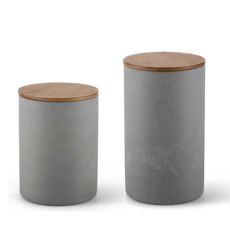 צנצנת אחסון בטון - אפור