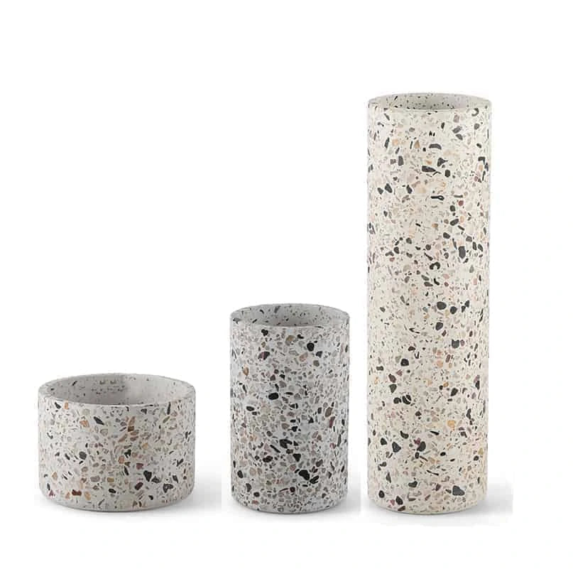 Cream terrazzo vase