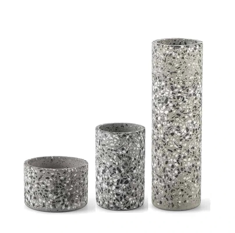 Gray terrazzo vase